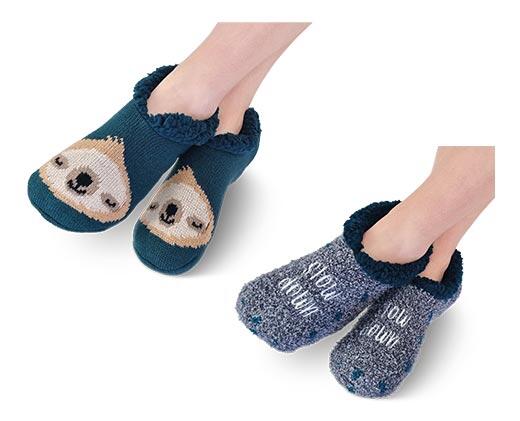 Serra 
 Ladies 2pk Chunky Knit Slipper Sock