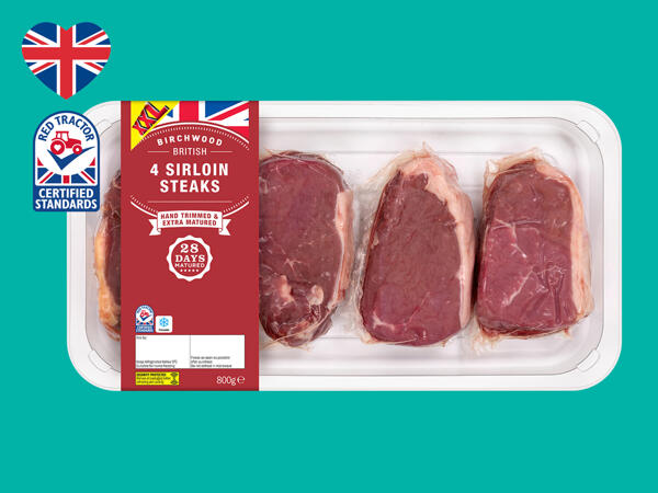 Birchwood 4 British Beef Sirloin Steaks