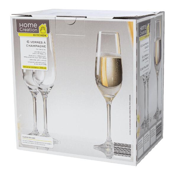 HOME CREATION KITCHEN(R) 				Flûtes à champagne, 6 pcs
