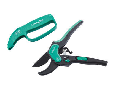 Dual Action Secateurs or Multi-Cartridge Sharpener