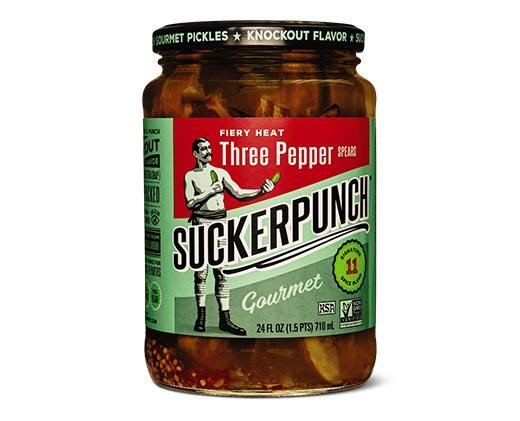 Sucker Punch Pickles
3 Pepper Spear or Bold Burger Chips