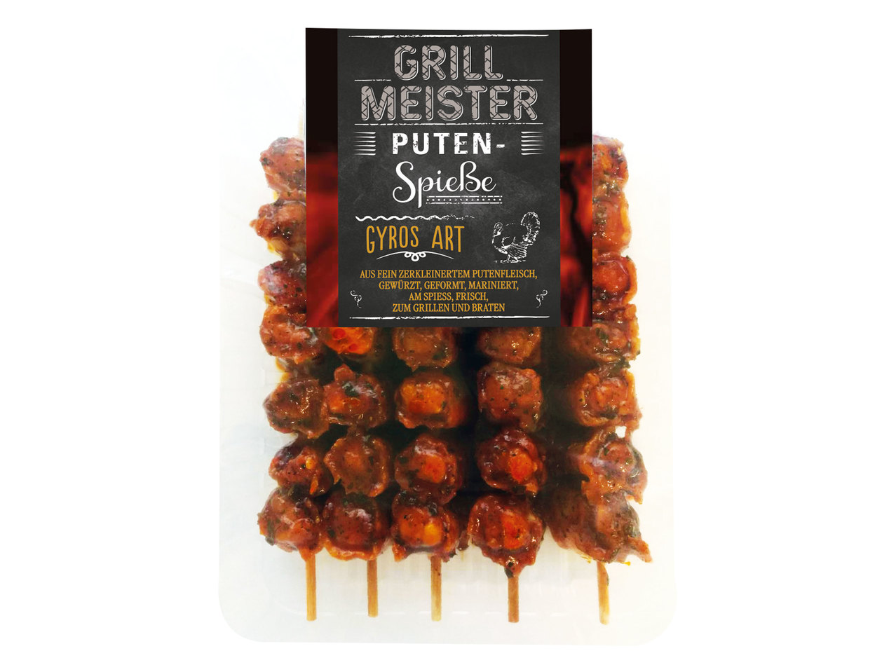 GRILLMEISTER Frische Puten-Spieße „Gyros Art"