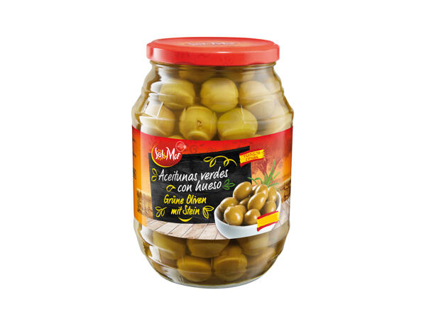 Aceitunas verdes con hueso