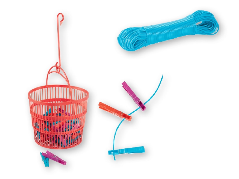 Aquapur(R) Washing Line/Peg Basket/ Clothes Pegs