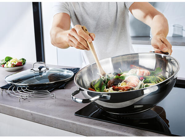 Edelstahl-Wok, Ø 32 cm