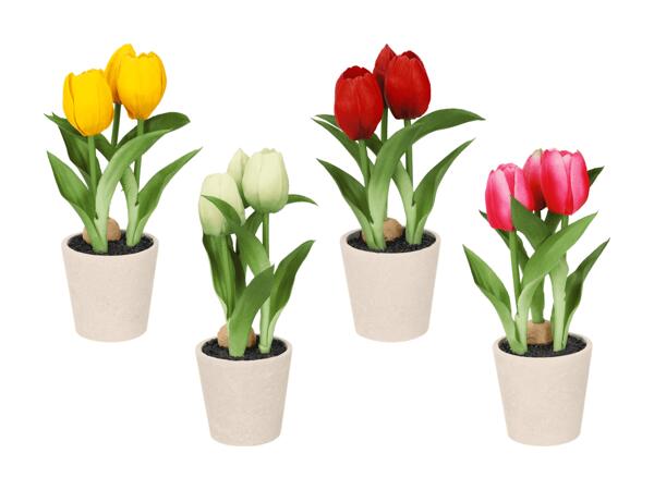 Tulipes artificielles en pot