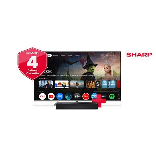 SHARP 75" (189 cm) 4K UHD QLED Mini Led 75JP7265E Google TV™ inkl. Soundbar HT-SB700