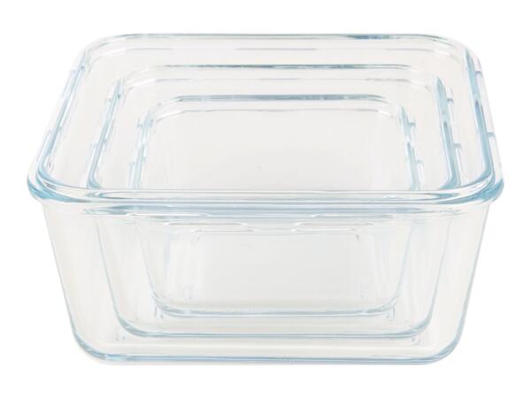 Livarno Home Square Glass Food Storage Containers - 3 Piece Set