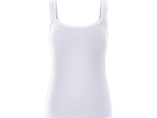 Ladies' ribbed vest tops with lace, 3 pieces