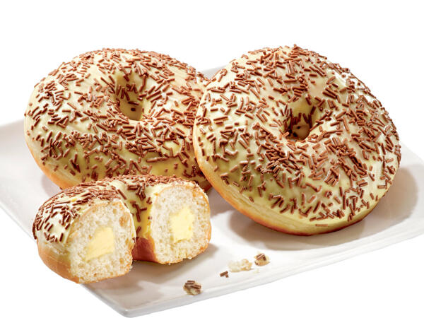 Gefüllter Vanille-Creme Donut