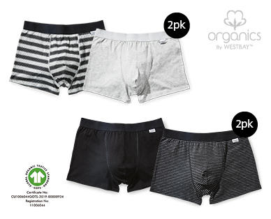 Men's Organic Cotton Briefs 3pk or Trunks 2pk