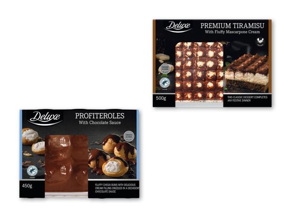 DELUXE Tiramisu eller profiteroles