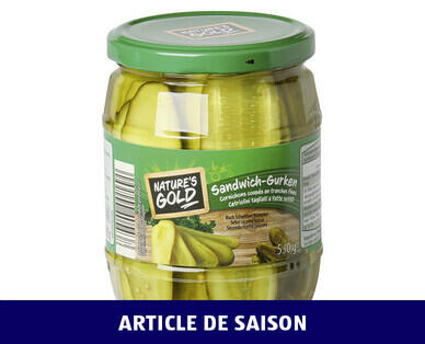 NATURE'S GOLD 
 CORNICHONS POUR SANDWICHS