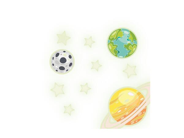 Crelando Glow In The Dark Solar System & Stars Wall Stickers - 35 Pieces