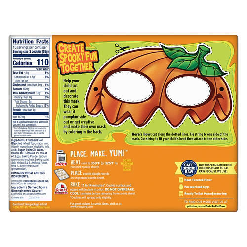 Pumpkin Shape Cookies Dough, 20 count