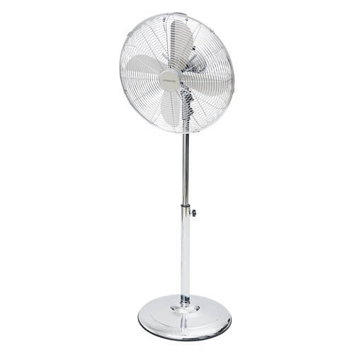 3 Speed Settings Metal Pedestal Fan, Chrome