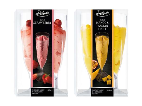 Sorbet dans une flûte à champagne