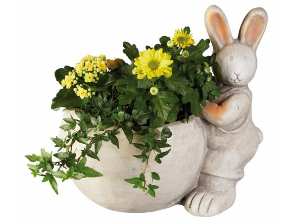 Terracotta Osterhase bepflanzt