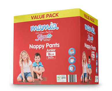 Mamia Nappy Pants Junior 16kg+ 42pk