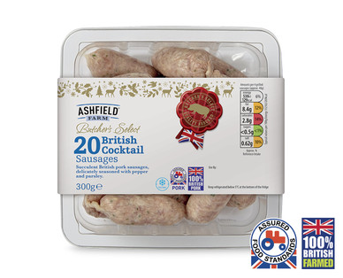 Butcher's Select British 20 Pork Cocktail Sausages