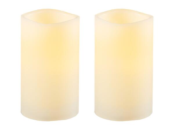 Livarno Home White LED Real Wax Candles - 2 Pack