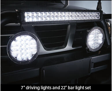 7" Osram Chip Driving Lights and 22" Osram Chip Bar Light Set