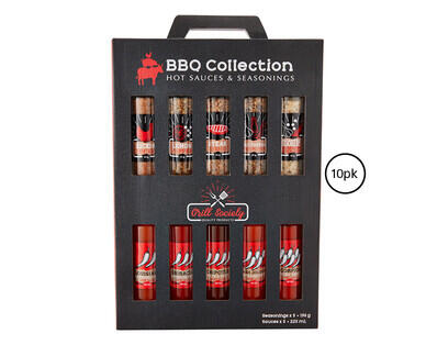 Grill Society BBQ Collection Hot Sauces & Seasonings 10pk/196g-225ml