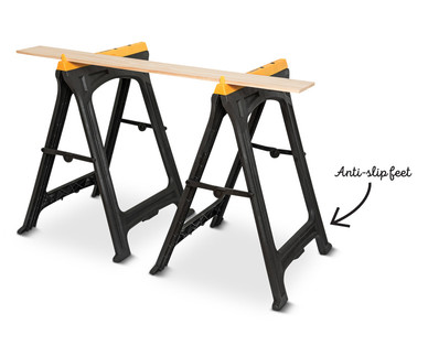 WORKZONE 2-Pack 30.5" Sawhorses