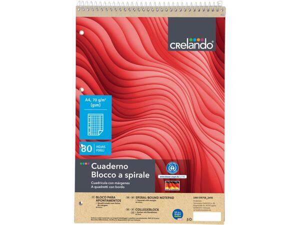 Squared Spiral- Bound Notepad, A4