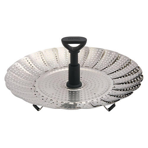 Collapsible Stainless Steel Steamer, Black