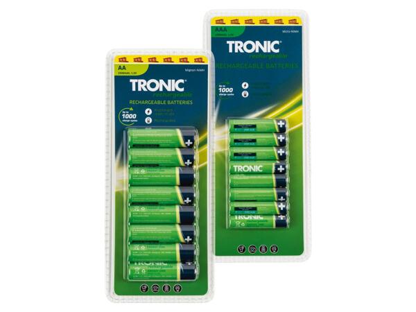 Rechargeable batteries, 8 pieces