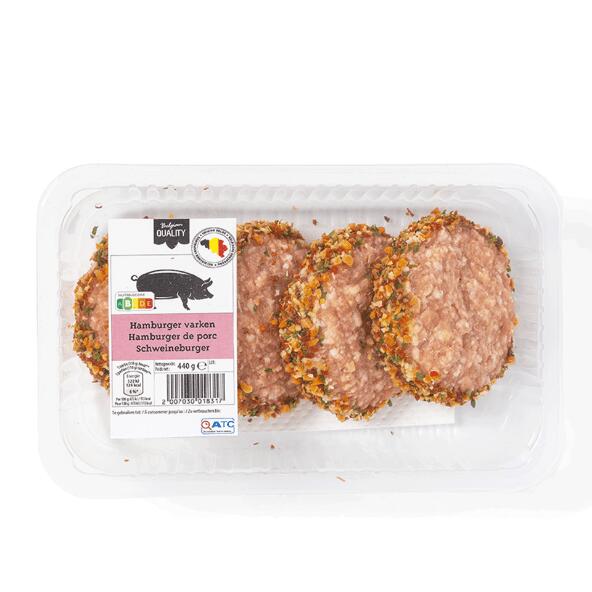 Varkenshamburger, 4 st.