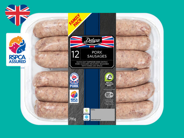 Deluxe Family Pack 12 British Pork Sausages