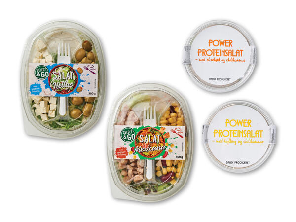 Power proteinsalat eller salatblanding med dressing