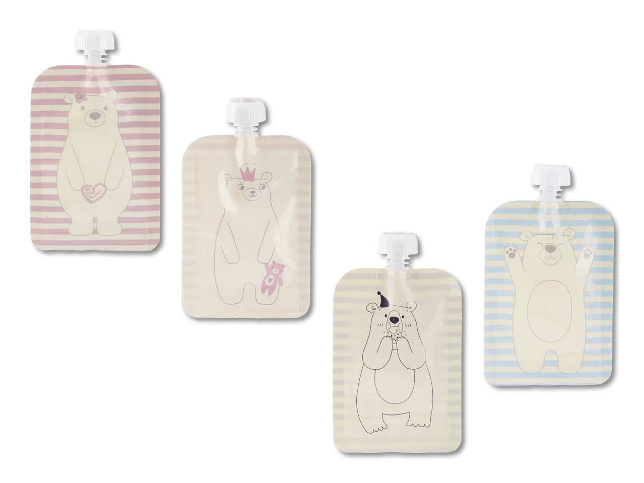 Gourdes souples, lot de 4