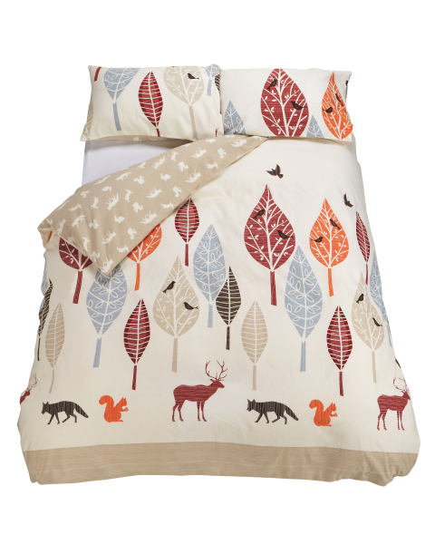 Leaf Print Cotton Double Duvet Set