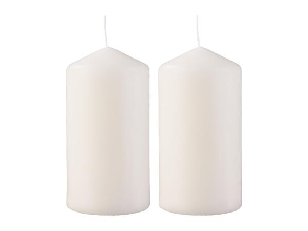 Livarno Home White Large Pillar Candles - 2 Pack
