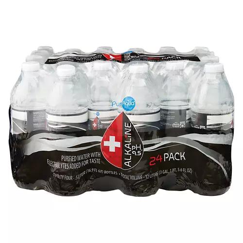 Electrolytes Alkaline Purified Water - 24 pack, 16.9 fl oz bottle