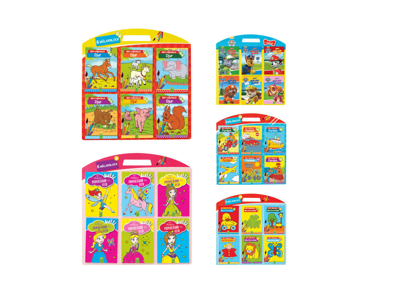 Målarböcker, 6-pack1
