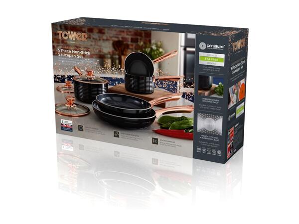 Tower Non-Stick Saucepan 5 Piece Set