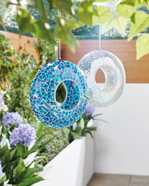 Bird Box White Mosaic Bird Feeder