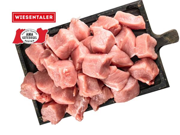 Frisches Schweinefleisch gewürfelt