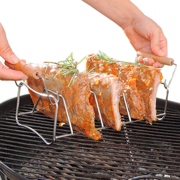 Edelstahl-Spareribs- und Bratenhalter