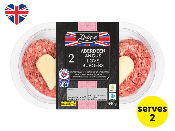 Deluxe Aberdeen Angus ‘Love Burgers' with a Mature Cheddar Cheese Heart