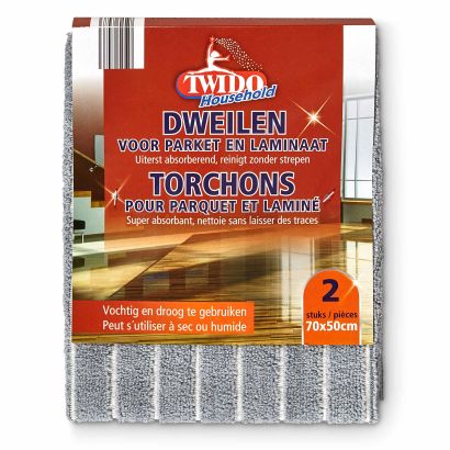 Torchons microfibre pour sol stratifié et parquet, 2 pcs