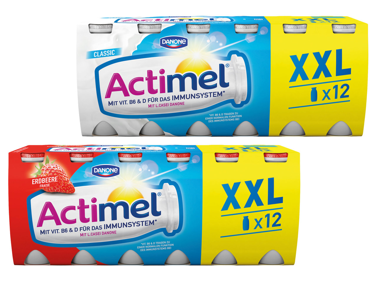 DANONE Actimel Classic oder Erdbeere 12x 100 g