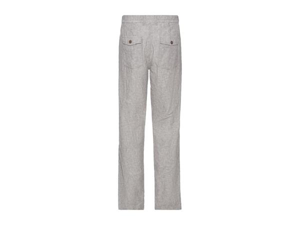 Livergy Men's Linen-Blend Trousers Straight Fit
