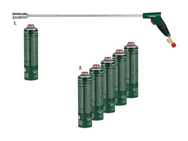 Brûleur de mauvaises herbes/​bonbonnes de gaz universel, set de 5