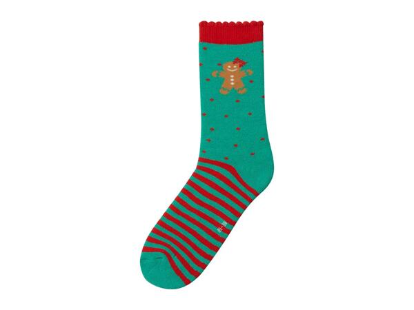 Esmara Older Kids' Green & Red Thermal Socks - 2 Pairs
