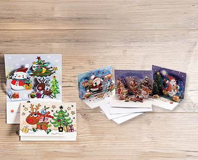 Weihnachtskarten mit Pop-Up-Effekt, 3-teilig